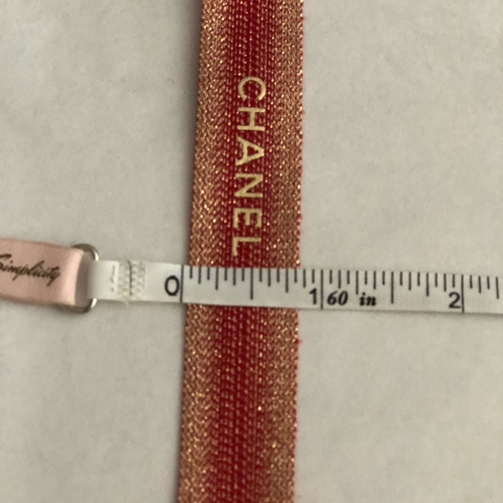 3 Yards Chanel Red & Gold Ribbon - Picture 4 of 4